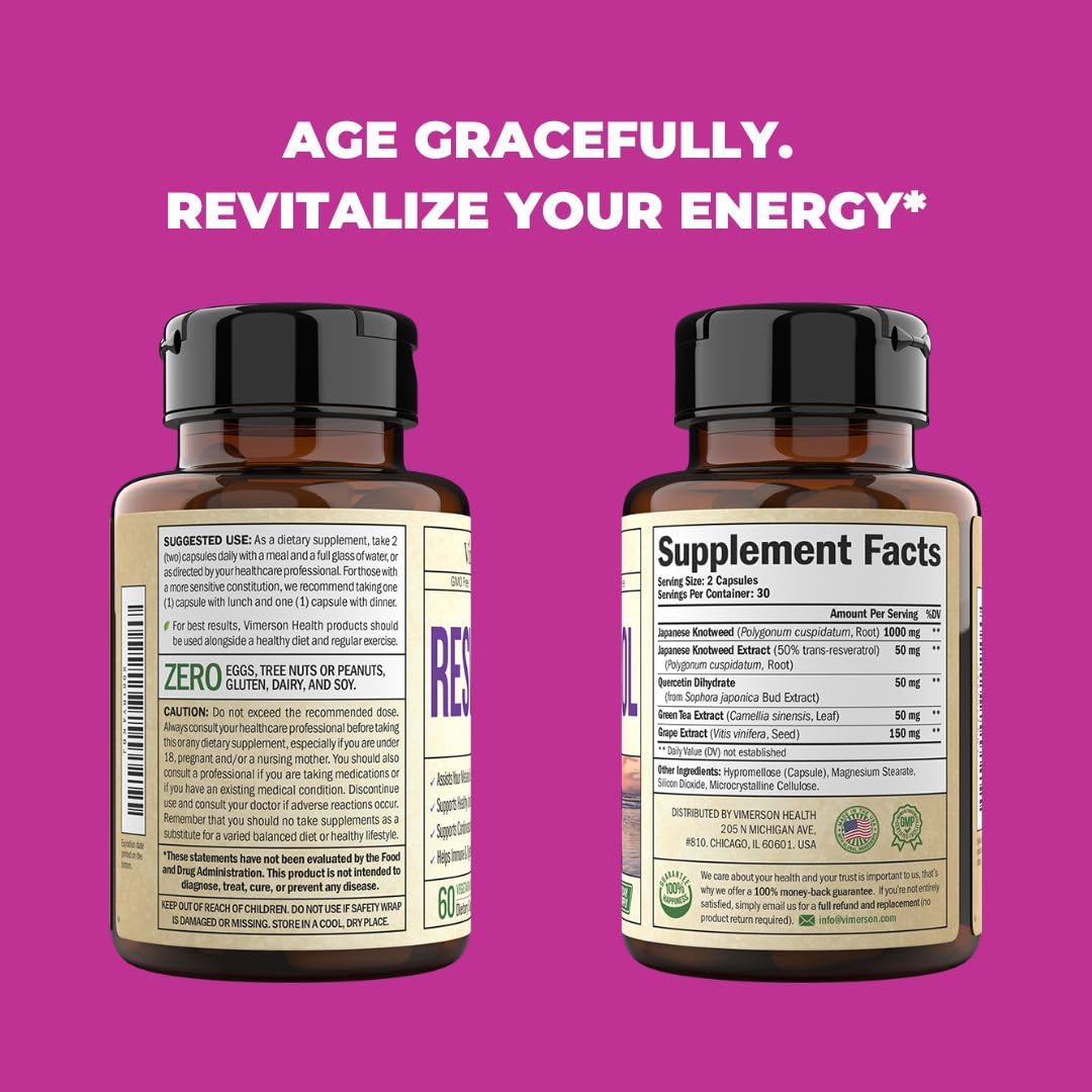 Japanese Knotweed Capsules - Resveratrol Supplement with 1000mg Japanese Knotweed 60 caps