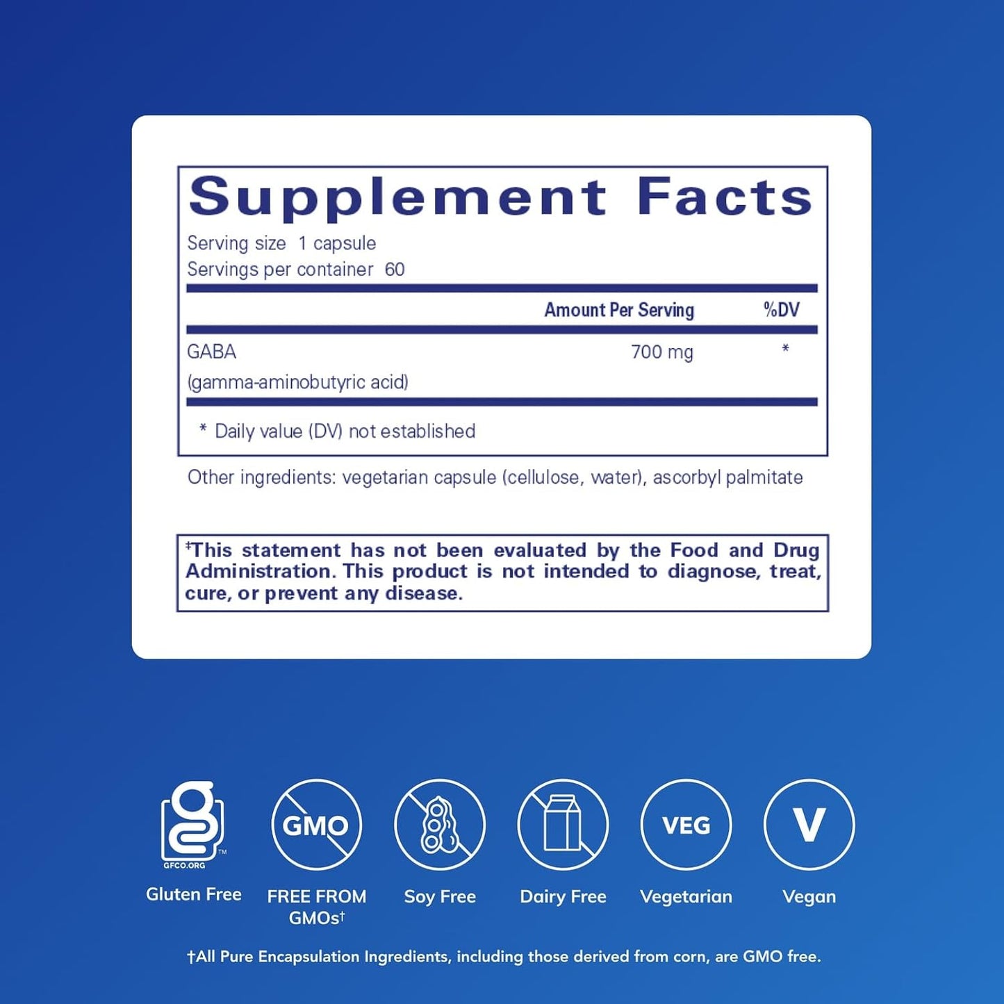 Pure Encapsulations GABA - 60 Capsules