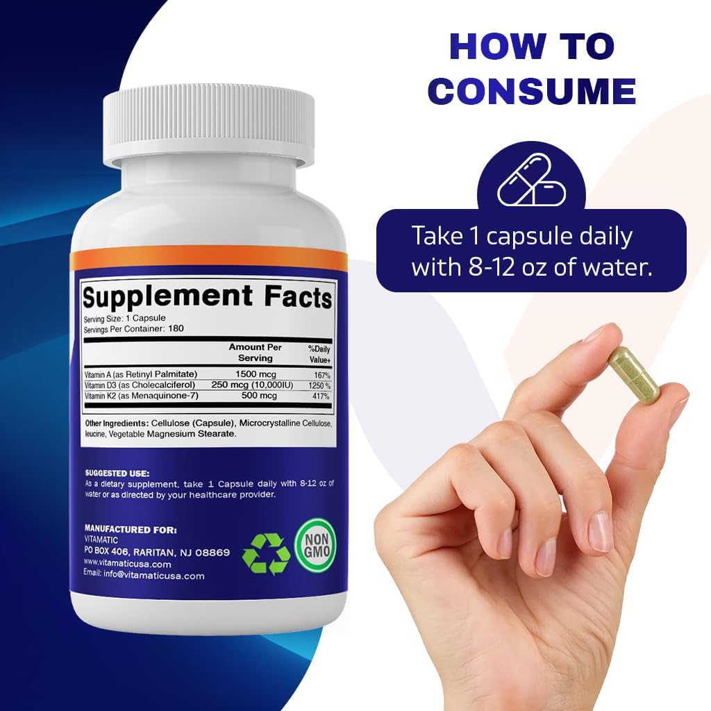 Vitamatic ADK Vitamin Supplement - 180 Veg Capsules