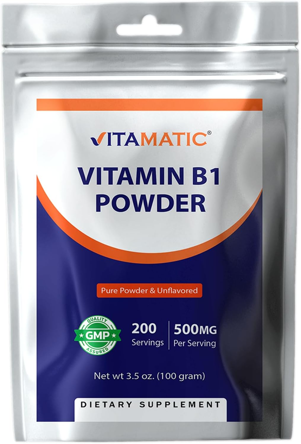 Vitamatic Vitamin B1 Pure Powder - 100 Grams (Thiamine Mononitrate)