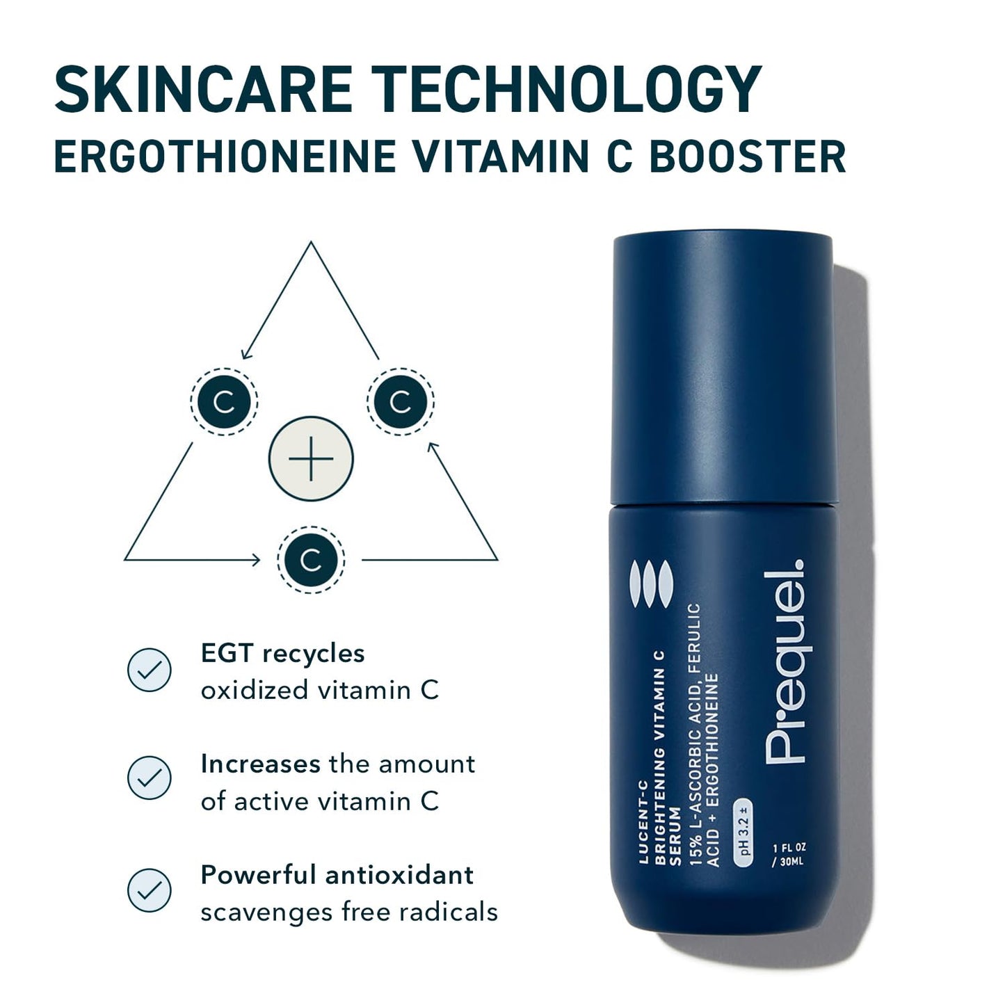 Prequel Skin Lucent-C, Vitamin C Serum for Face - 1oz