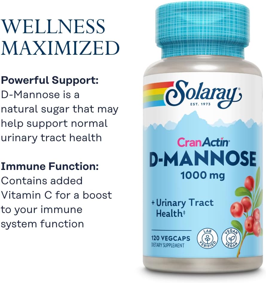 SOLARAY D-Mannose Healthy Urinary Tract Support 120 count