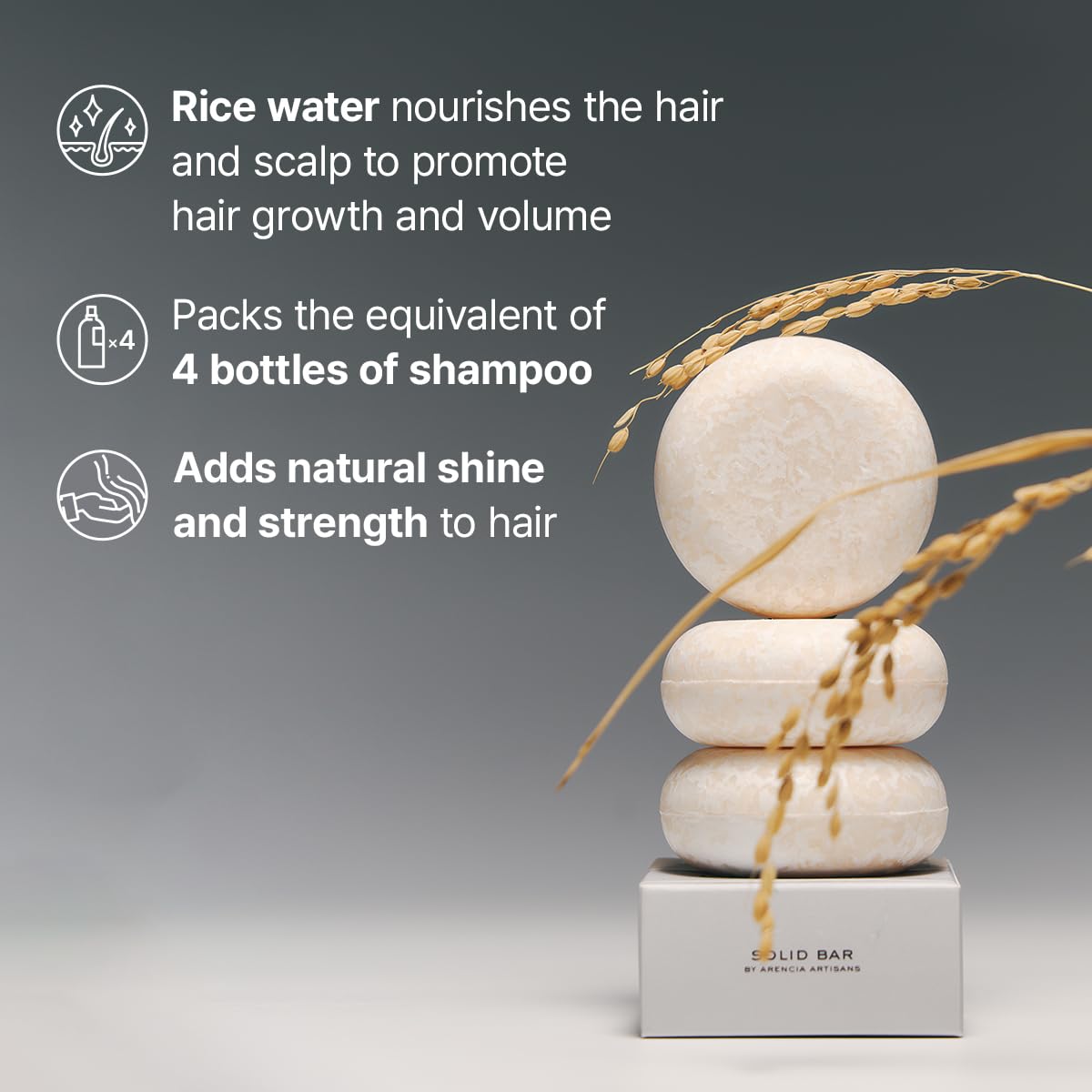 ARENCIA Rice Water Shampoo Bar - 2.8 oz