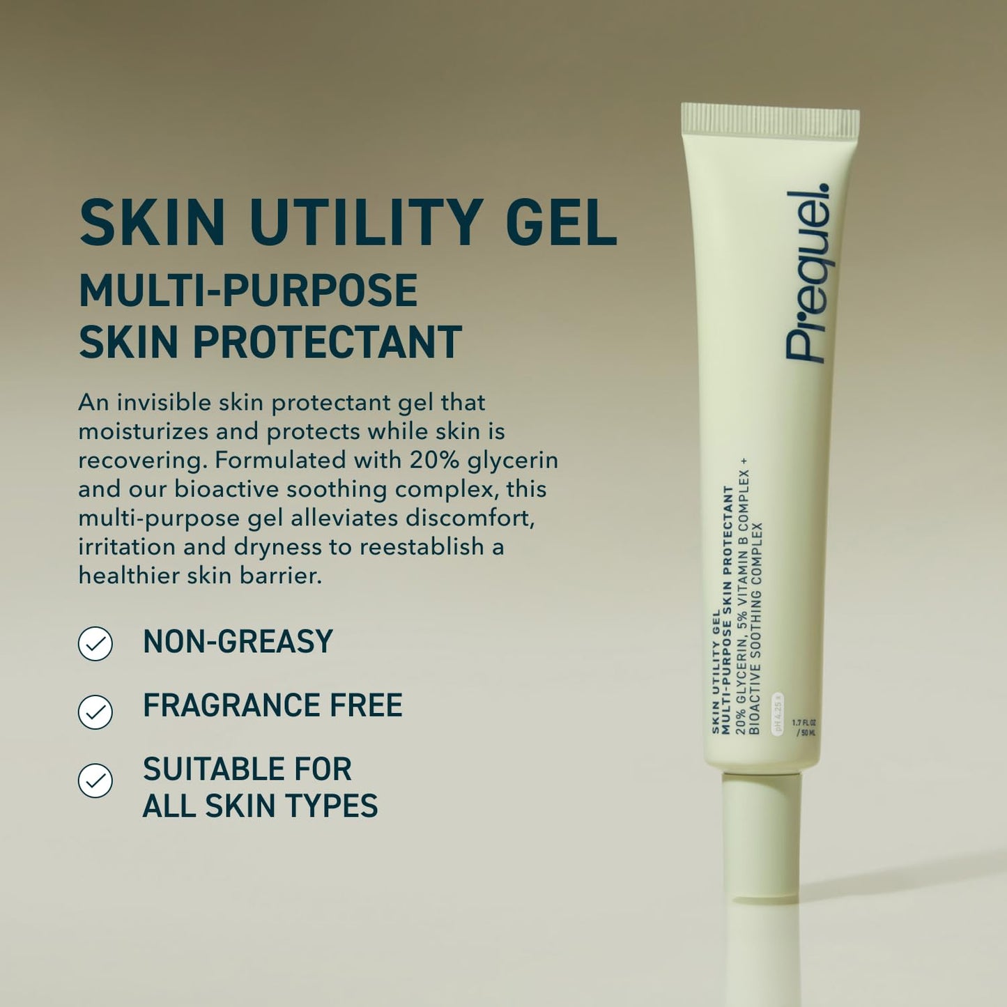 Prequel Skin Utility Gel, Moisturizing Protectant ,1.7 fl oz