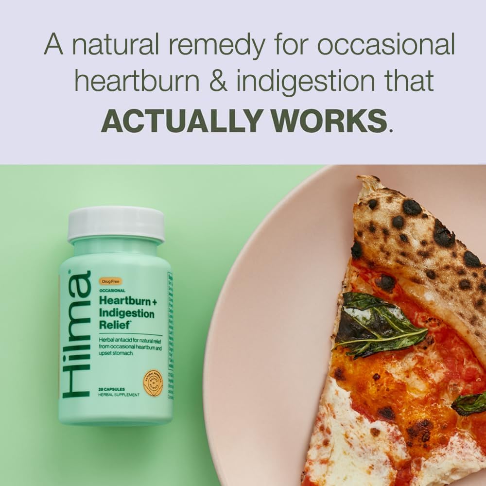 Hilma Heartburn & Indigestion Relief - Natural Antacid 50 Vegan Capsules