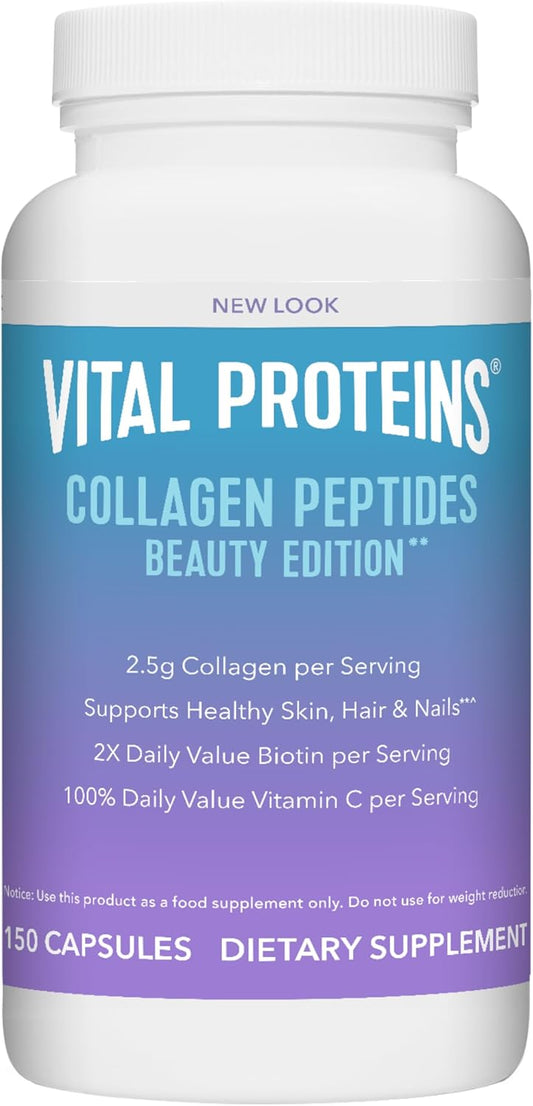 Vital Proteins Collagen Peptides Beauty Edition Capsules, 2.5g of Collagen -150 capsules