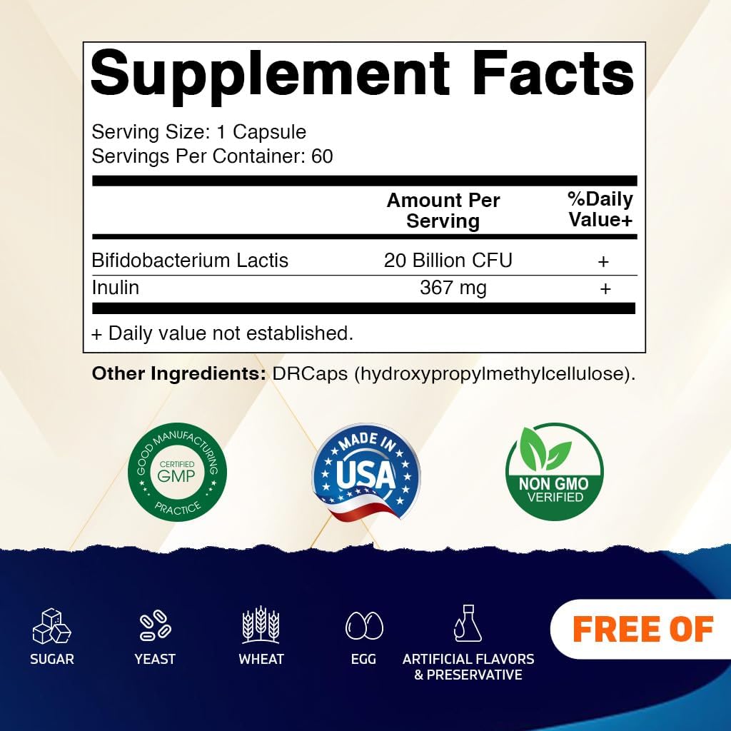 Vitamatic Bifidobacterium lactis - 20 Billion per DR Capsule - 60 Count