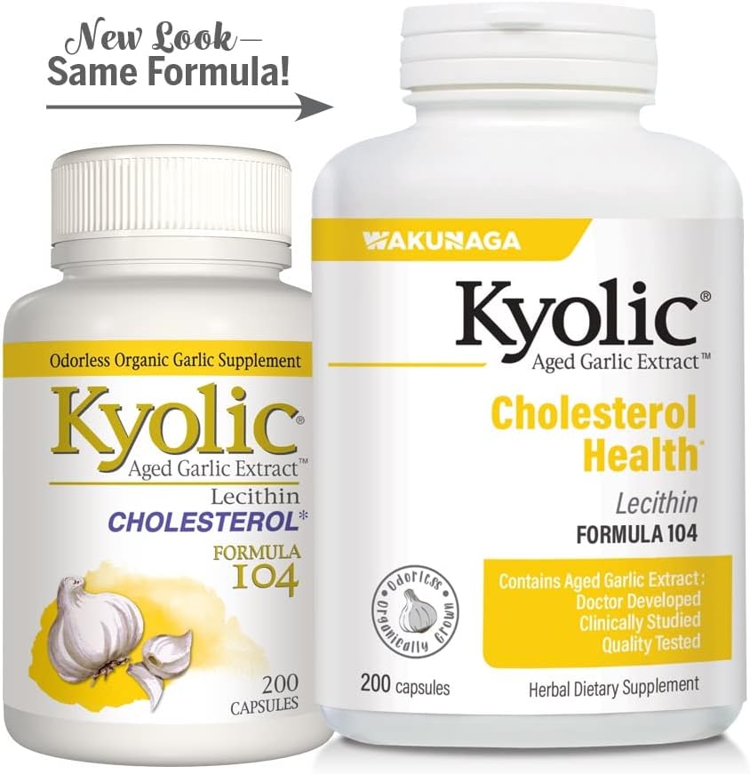 Kyolic Aged Garlic Extract Formula 104 Cholesterol Health, 200 Capsules
