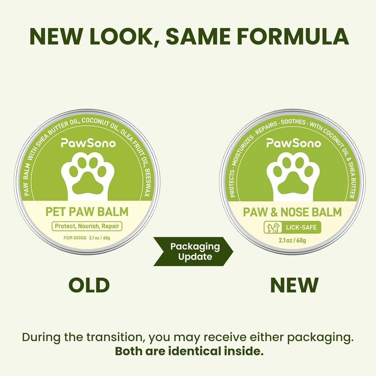 Pawsono Lick-Safe Dog Paw & Nose Balm with Coconut Oil - 2.1 oz