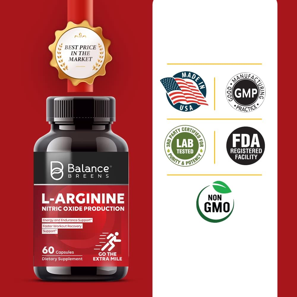 L-Arginine Nitric Oxide Booster 60 Capsules