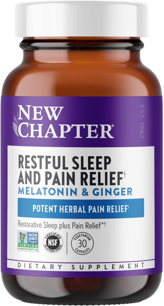 New Chapter Sleep Aid, Restful Sleep and Pain Relief - 30 Vegetarian Capsules