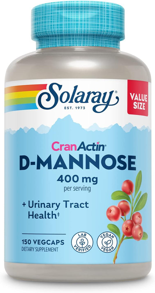 Solaray D-Mannose with CranActin Cranberry Supplement 150 ccount