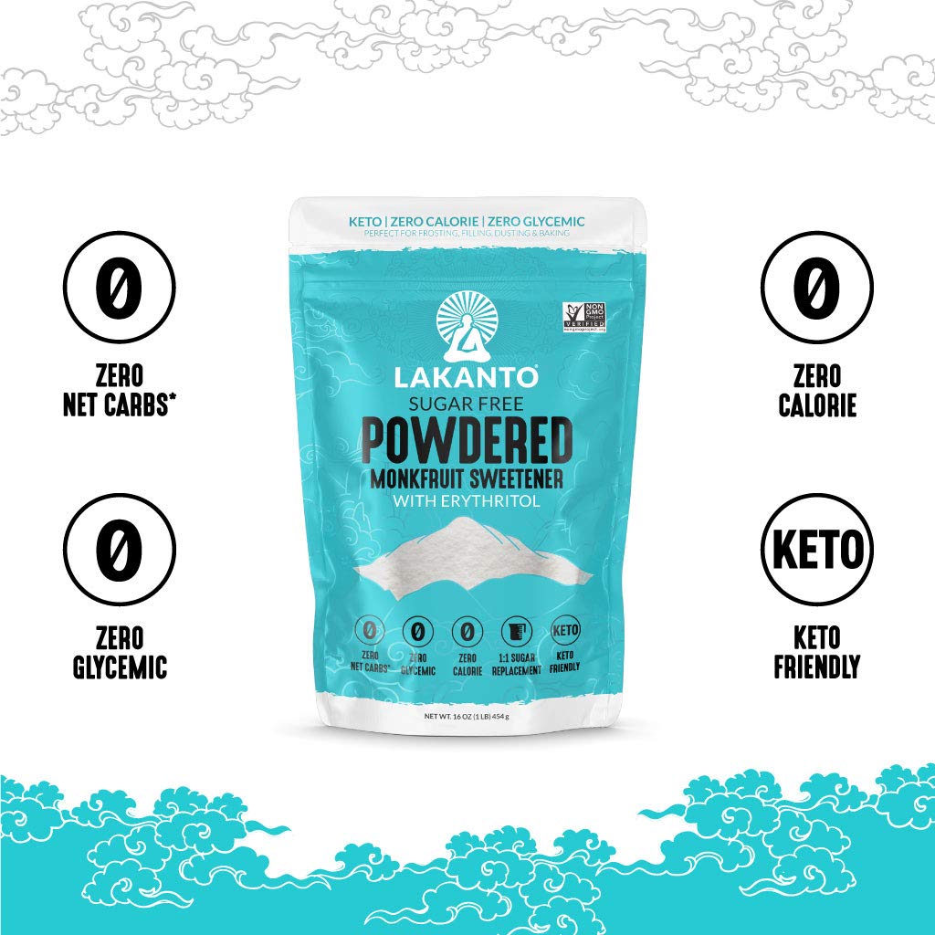 Lakanto Powdered Monk Fruit Sweetener With Erythritol - 1 Lb