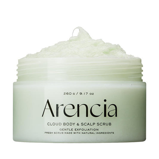 Arencia Fresh Cloud Sea Salt Body & Scalp Scrub (Green) -9.17 oz
