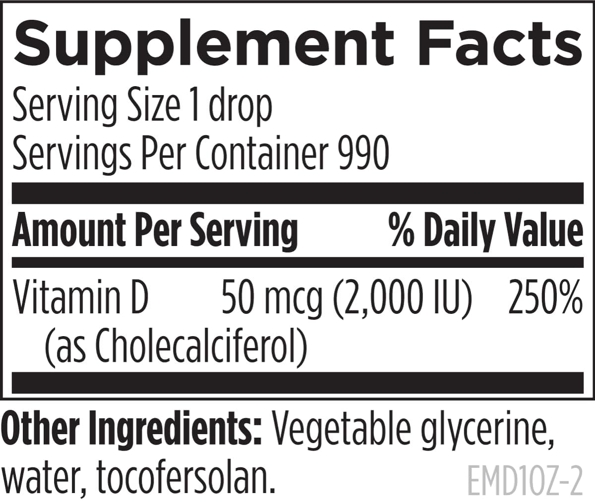 Designs for Health 2000 IU Vitamin D Drops - Hi-Po Emulsi-D3 Emulsified 1 fl oz