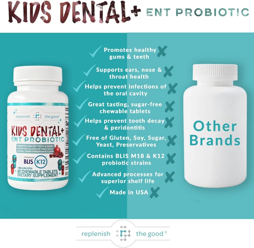 Replenish the Good Kids Dental & ENT Vegan Probiotics 60 count
