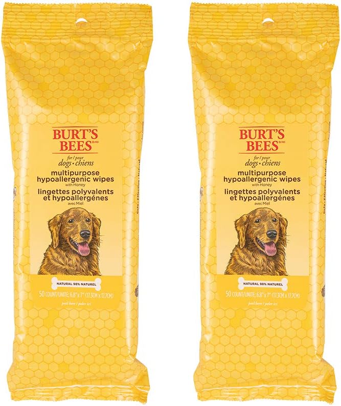 Burt's Bees for Pets Honey Multipurpose Dog Grooming Wipes  - 50 Count 2 Pack