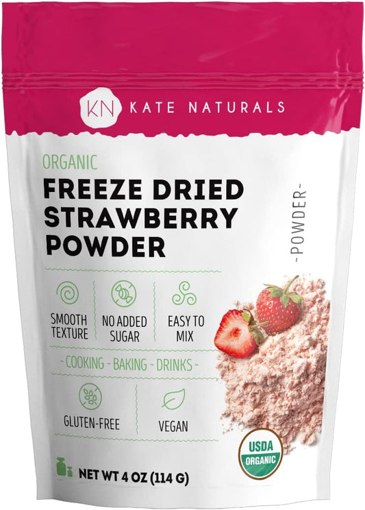 Kate Naturals Organic Freeze Dried Strawberry Powder -4 oz