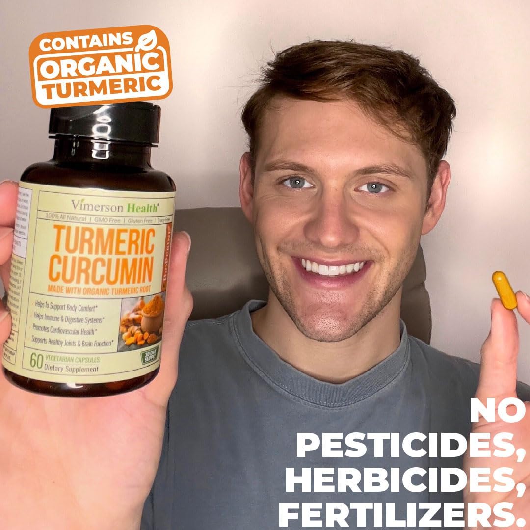Organic Turmeric Curcumin & Black Pepper. High Absorption Joint Support Supplement  60 capsules
