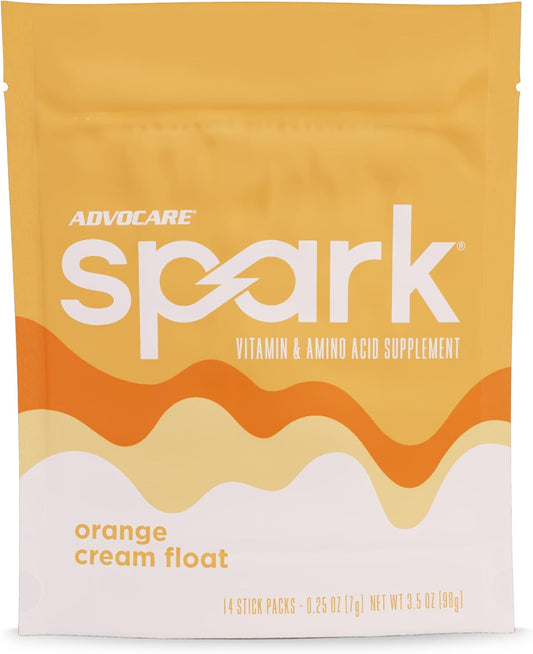 AdvoCare Spark Vitamin & Amino Acid Supplement -Orange Cream Float, 14 Stick Packs