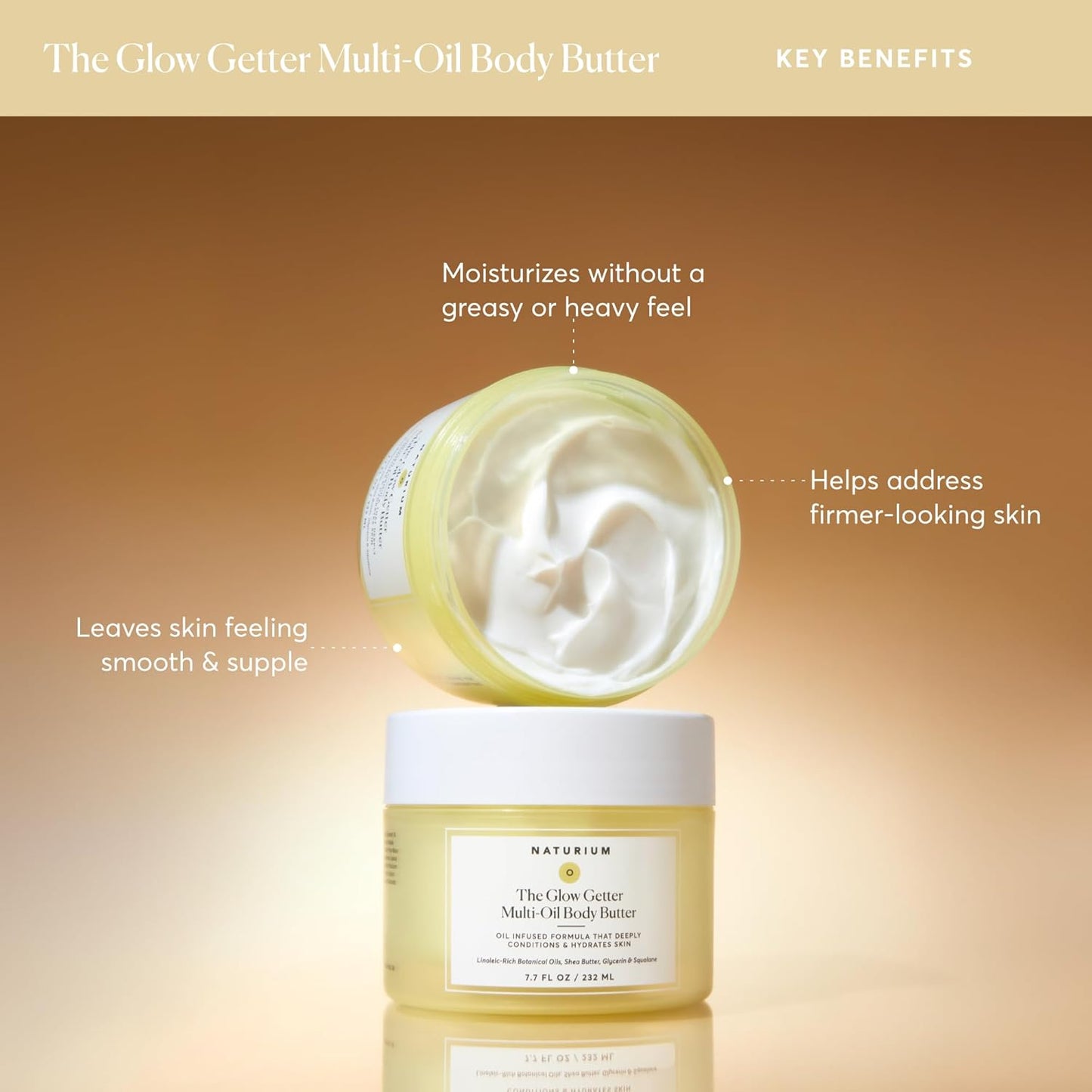 Naturium The Glow Getter Whipped Multi-Oil Body Butter - 7.7 fl oz