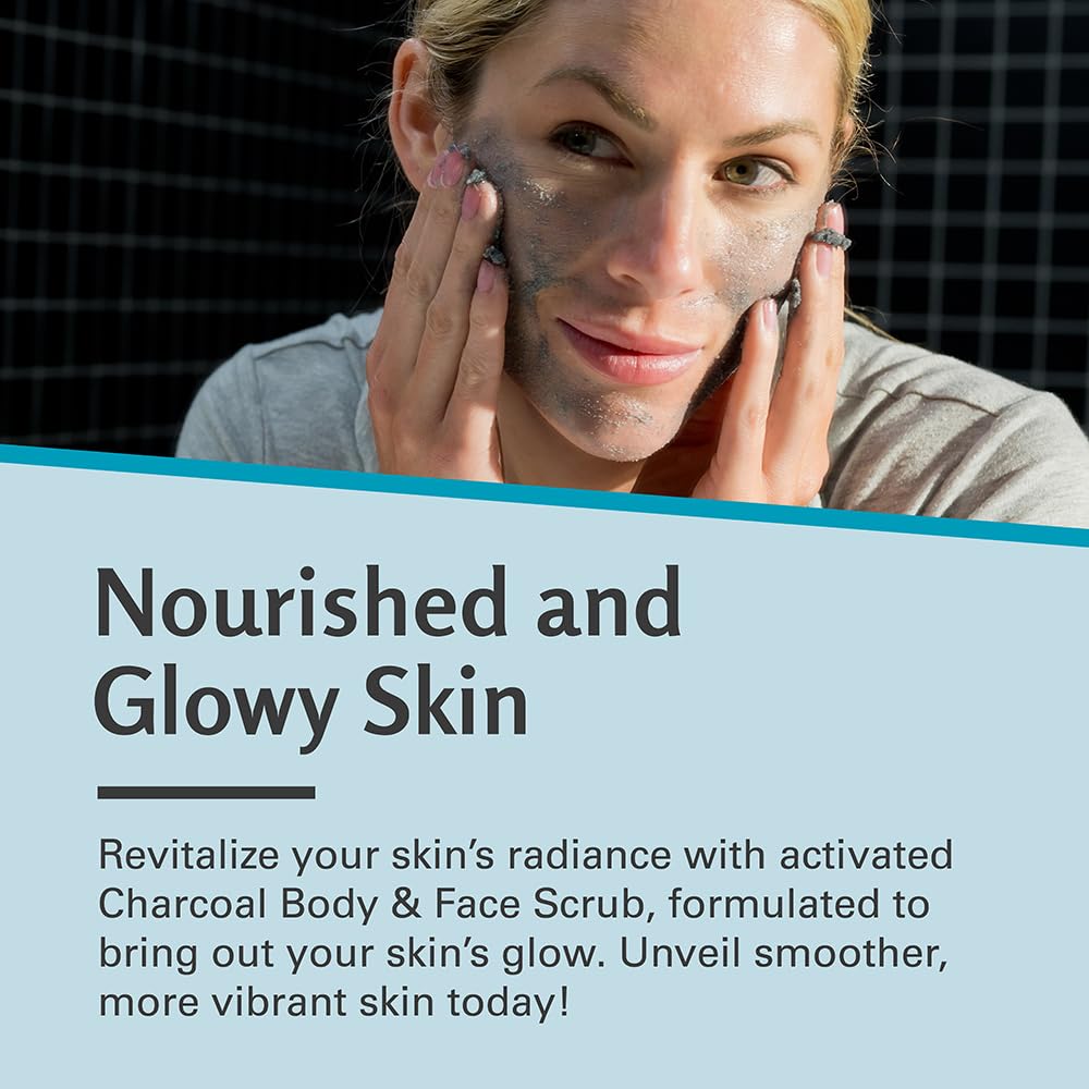 Charcoal Scrub Face Foot & Body Exfoliator Infused with Collagen and Stem Cell