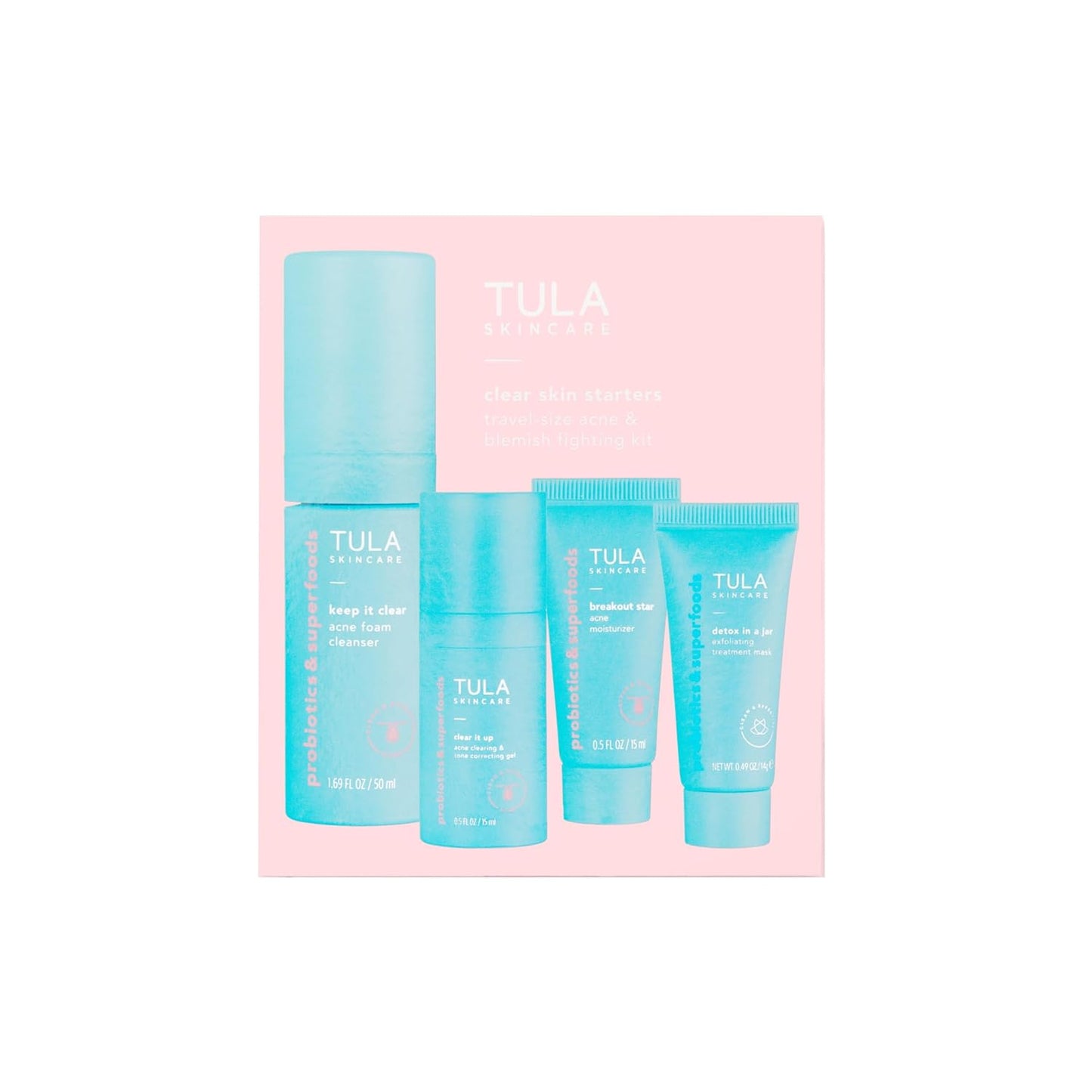 TULA Skin Care Clear Skin Starters Acne & Blemish Fighting Discovery Kit  -  4-Piece Kit