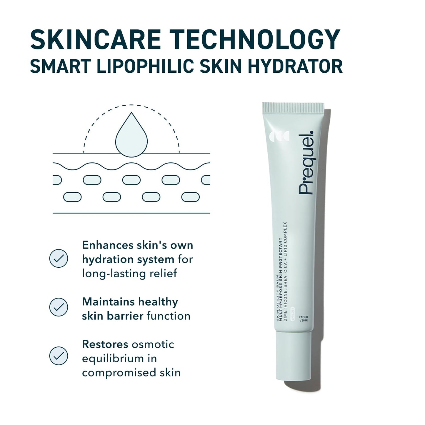 Prequel Skin Utility Balm. Advanced Occlusive Face Cream - 1.7oz