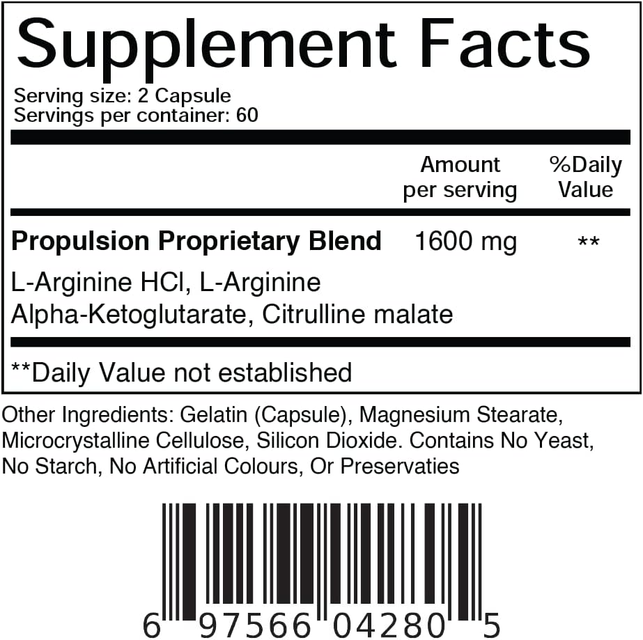 L-Arginine Nitric Oxide Booster 60 Capsules