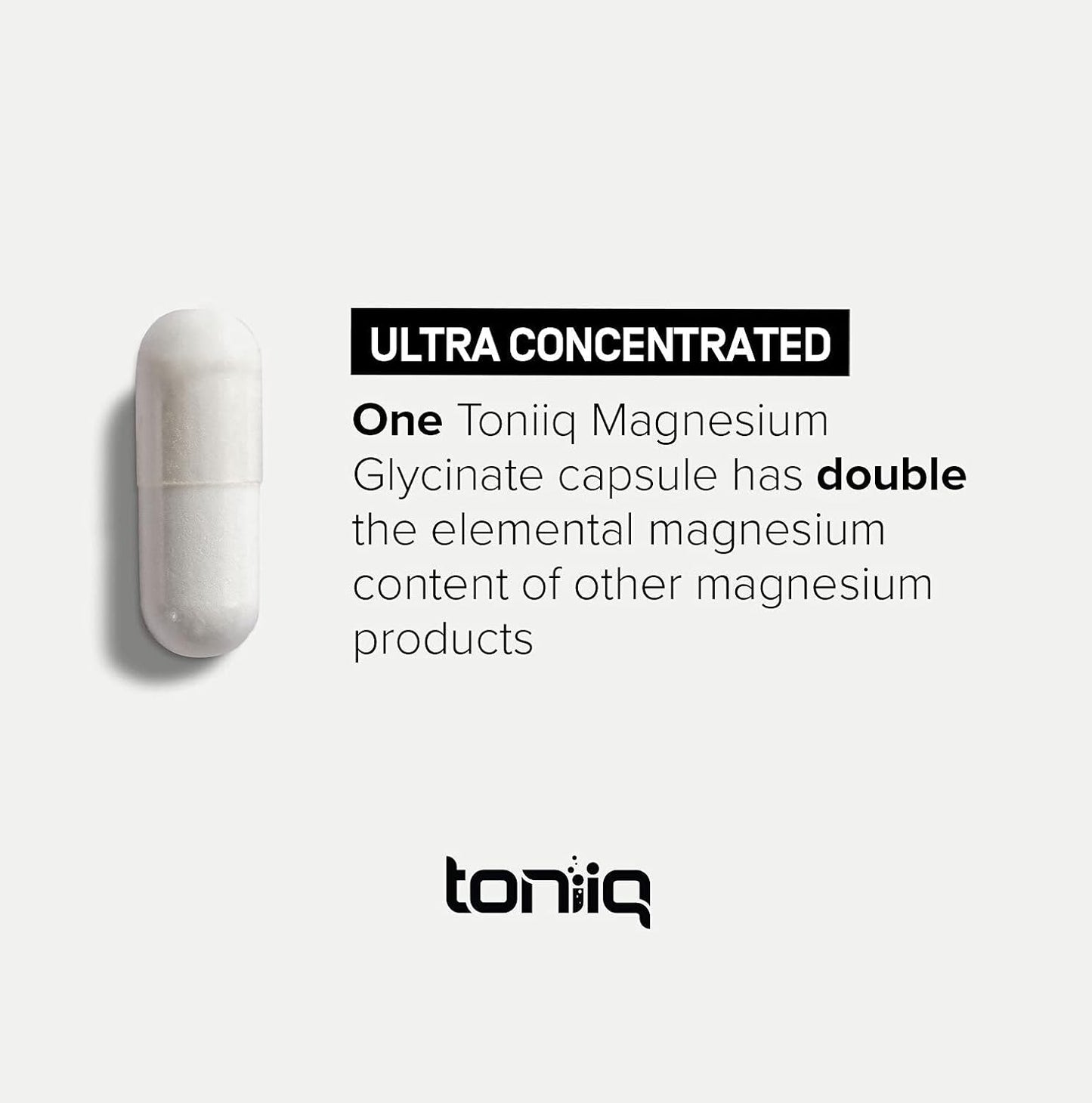 Toniiq 3,000mg Ultra High Strength Magnesium Glycinate 240 Veggie Capsules
