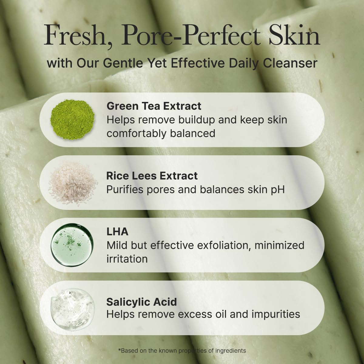 ARENCIA Salicylic Acid, Green Tea + LHA Deep Pore Rice Cake Cleanser – 5.07 fl oz