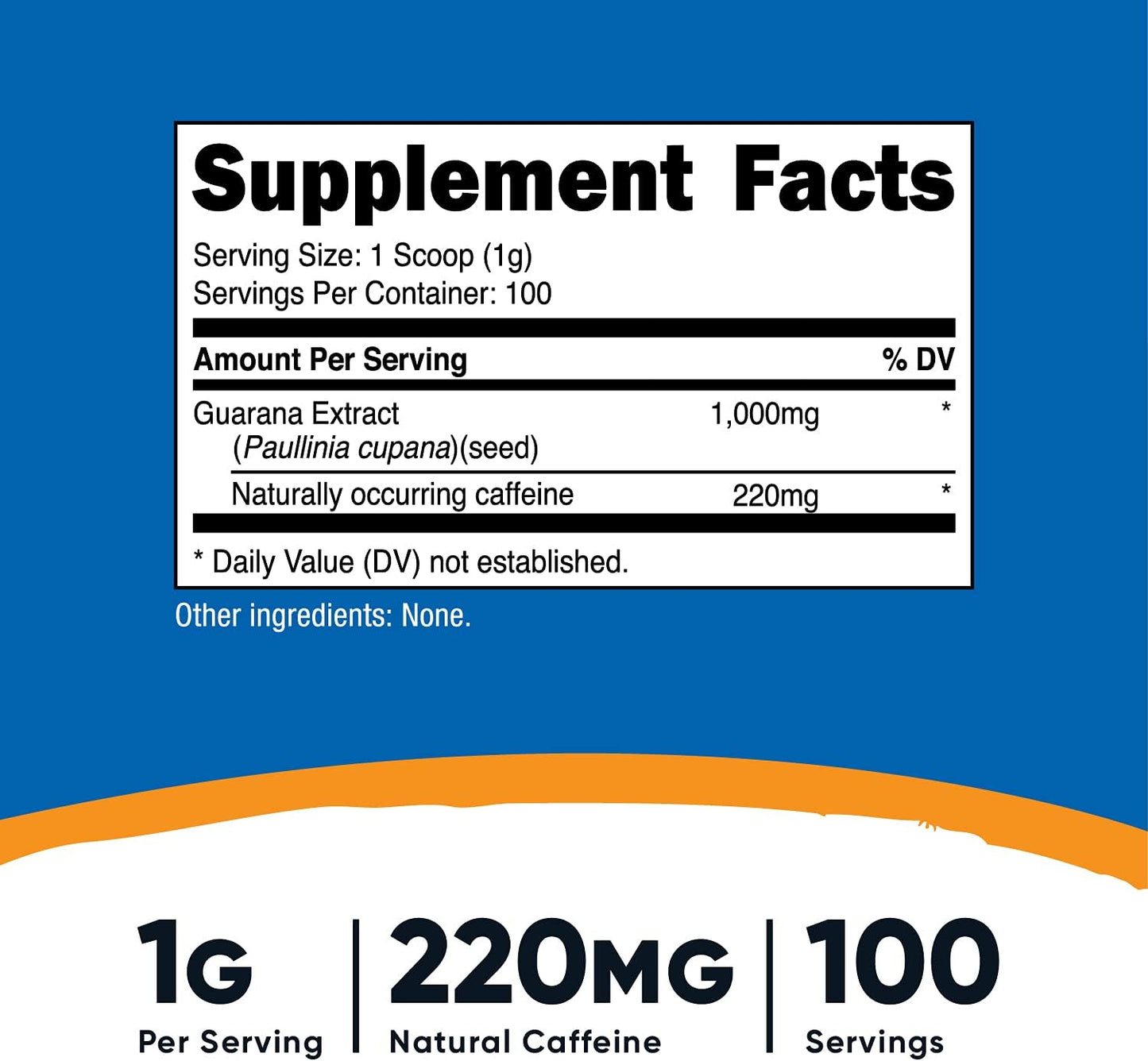 Nutricost Guarana Extract Powder 100 Grams