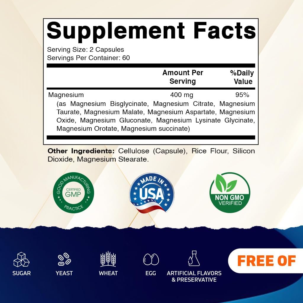 Vitamatic Magnesium Complex, 400mg – 120 Capsules