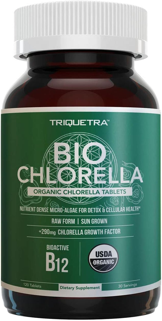 Organic Chlorella: 4 Organic Certifications 120 tablets