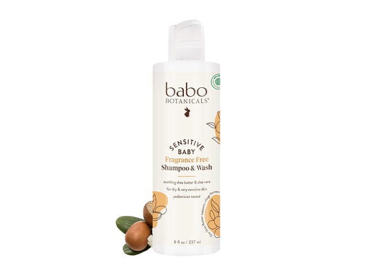 Babo Botanicals Sensitive Baby Fragrance-Free 2-in-1 Shampoo & Wash 8 fl oz
