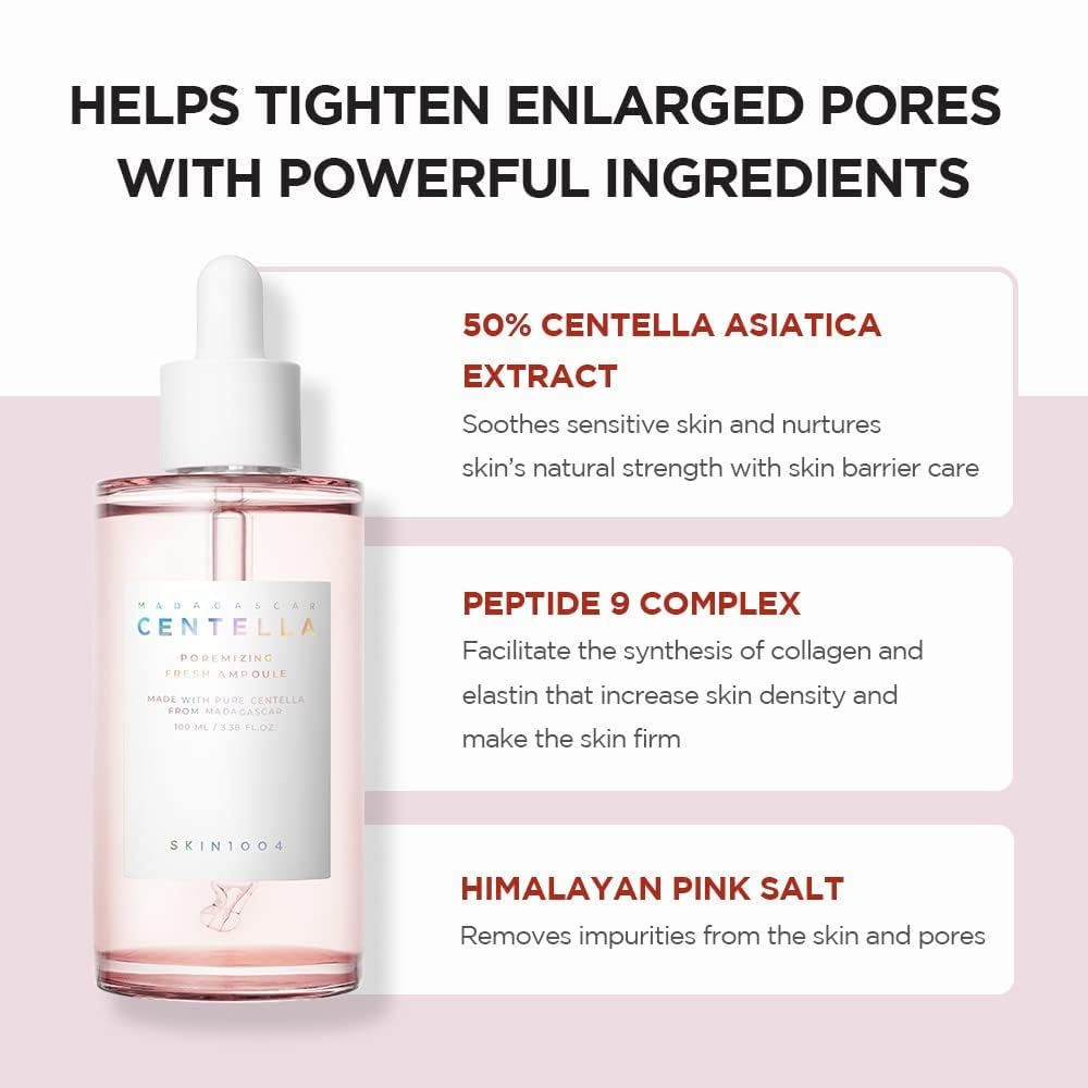 SKIN1004 Madagascar Centella Poremizing Fresh Ampoule 100ml and Poremizing Light Gel Cream 75ml Bundle
