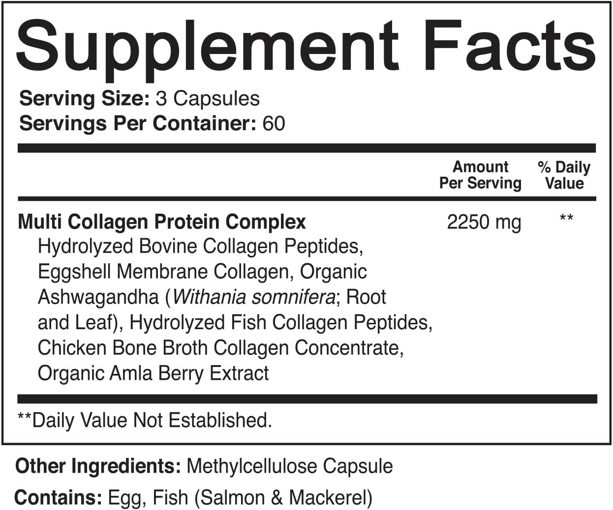 NutriFlair Multi Collagen Peptides 2250mg, 180 Capsules