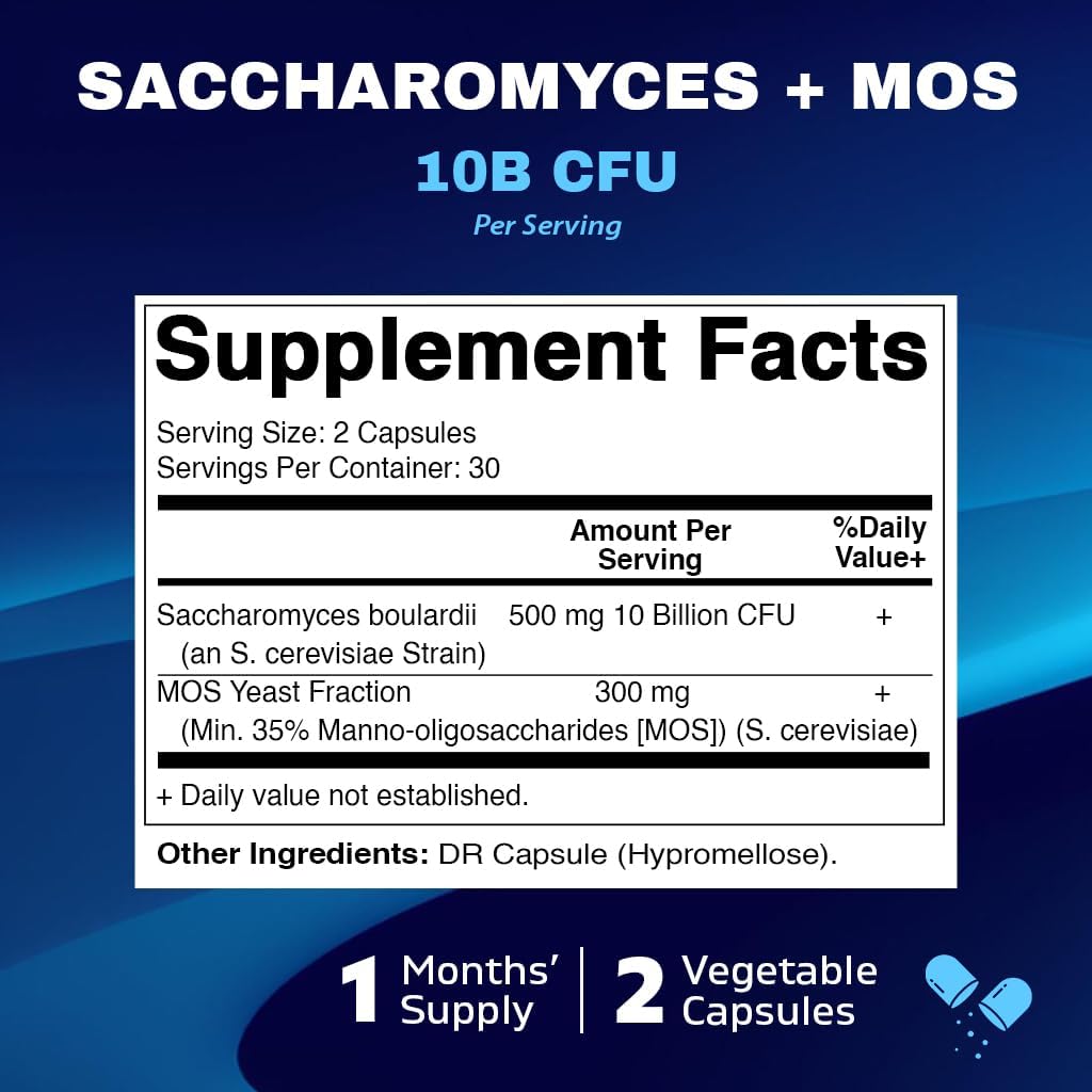 Vitamatic Saccharomyces Boulardii Probiotic 10B  - 60 DR Capsules