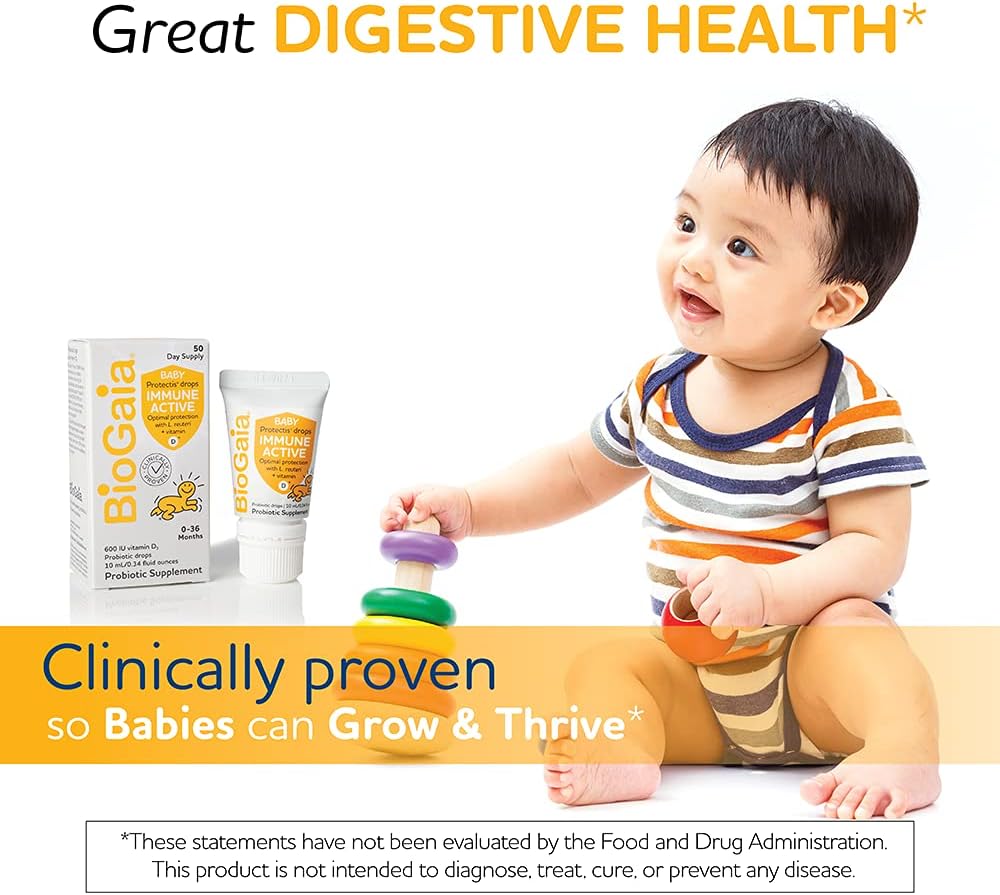 BioGaia Protectis Immune Active Baby | Probiotic + Vitamin D 50 Day Supply