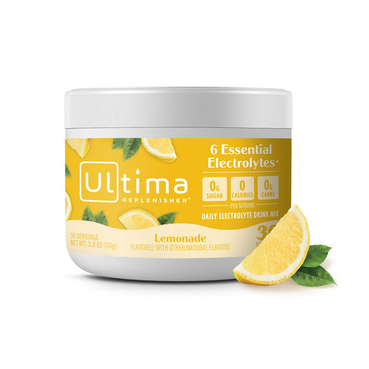 Ultima Replenisher Daily Electrolyte Powder Drink Mix – Sugar Free – Lemonade, 30 Servings