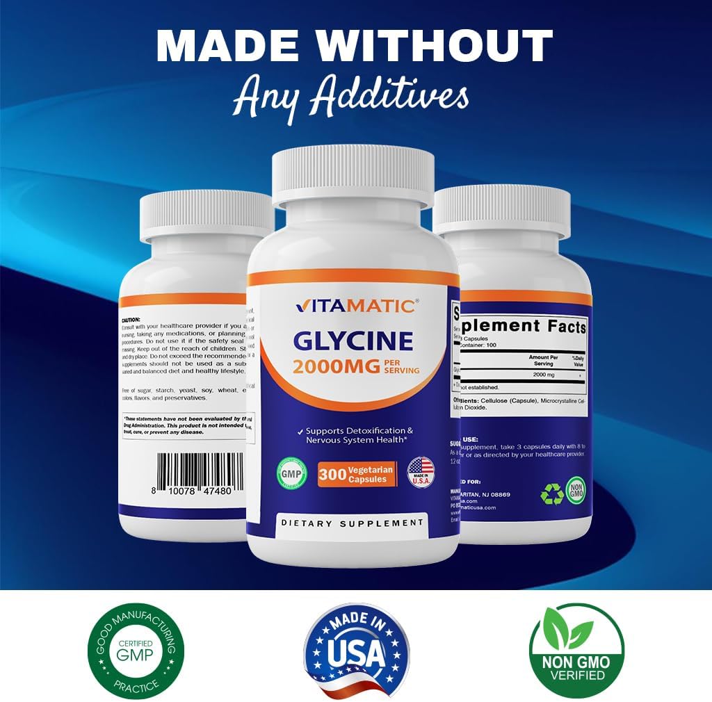 Vitamatic Glycine Supplement, 2000mg -  300 Count