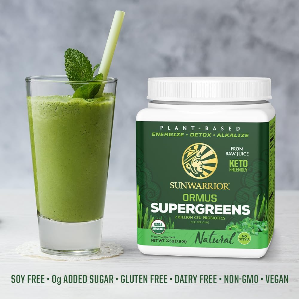 SUNWARRIOR Organic Ormus Supergreens Natural -  8 OZ