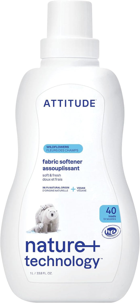 ATTITUDE Laundry Fabric Softener, Naturally Derived Detergent - 33.8 fl oz