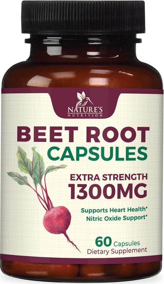 Beet Root Capsules - 1300mg Extra Strength,60 count