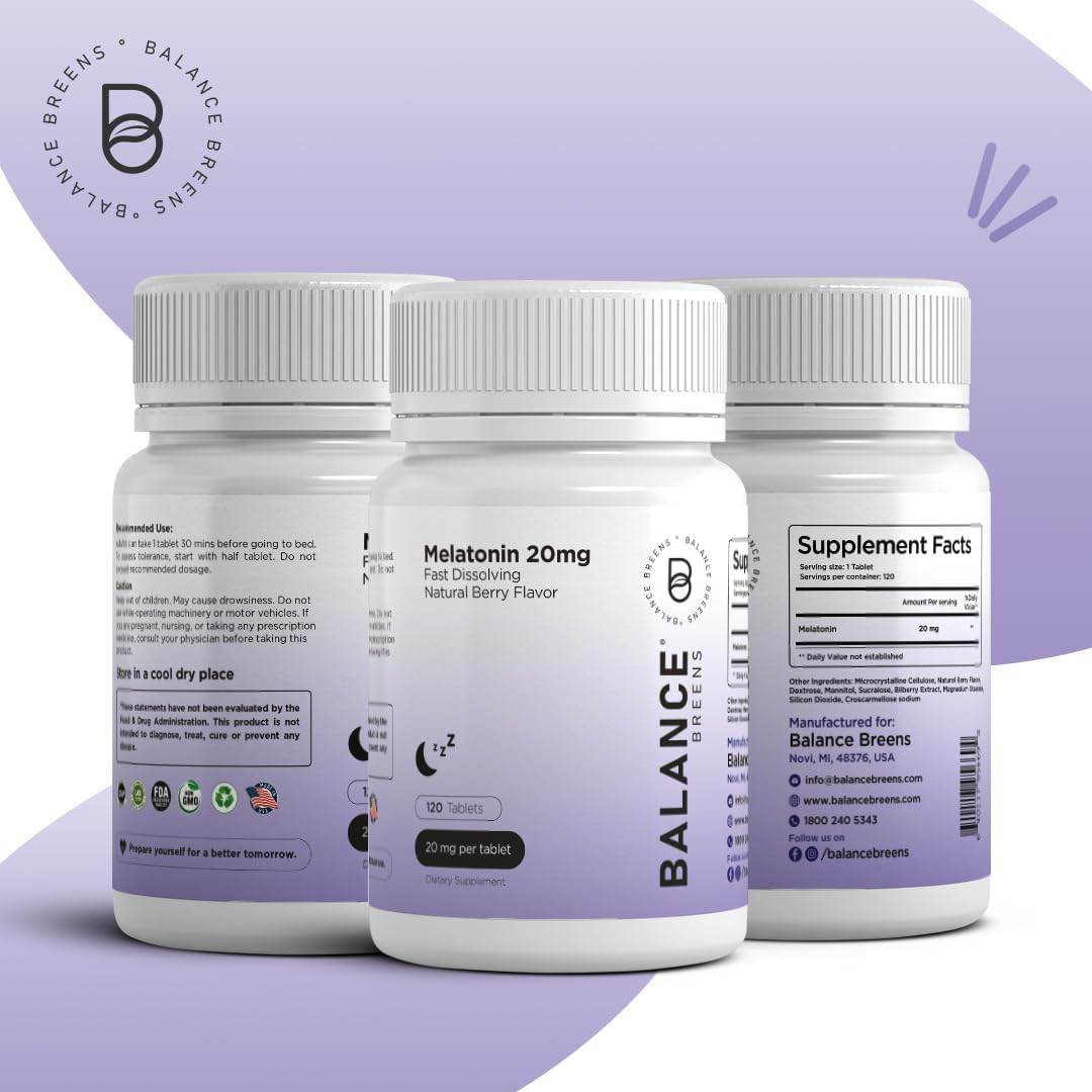 Melatonin  100% Drug Free, Fast-Dissolve 120 Tablets