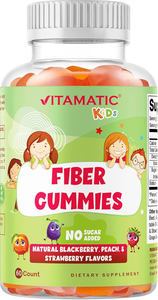 Vitamatic Kids Prebiotic Fiber Gummies Zero Sugar Added – 60  Gummies