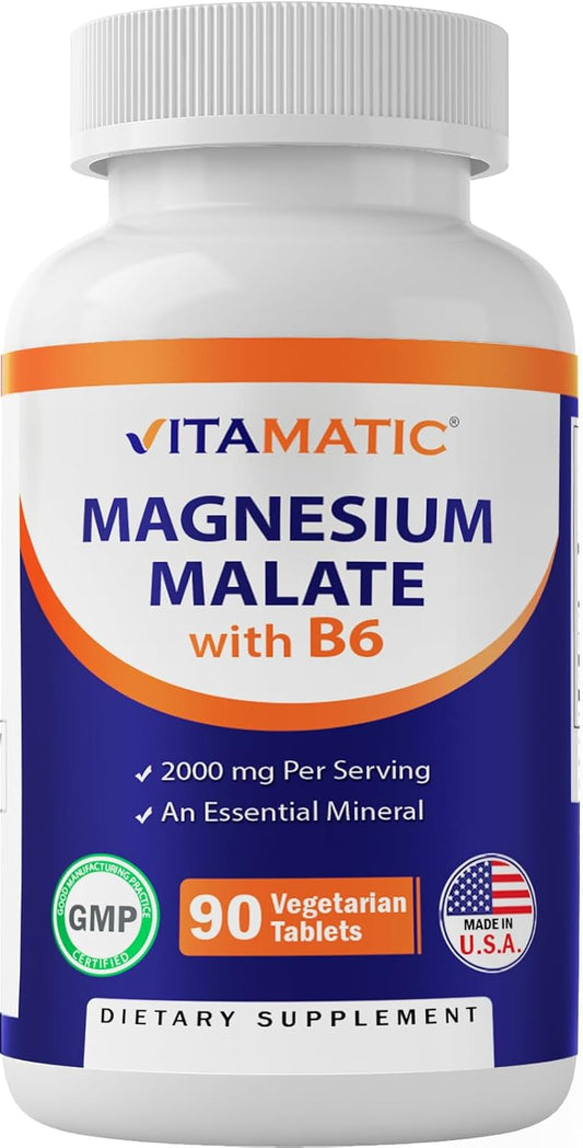 Vitamatic Magnesium Malate 2000mg - 90 Vegetarian Tablets