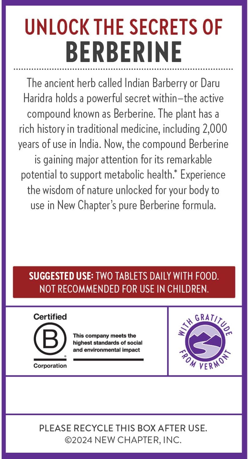 New Chapter 1000 mg Berberine Supplement -60 Count