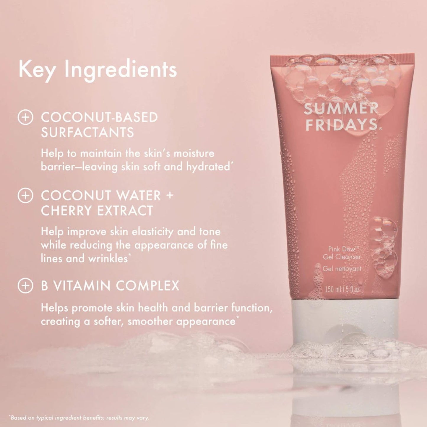 Summer Fridays Pink Dew Gel Facial Cleanser - 1.7 fl oz
