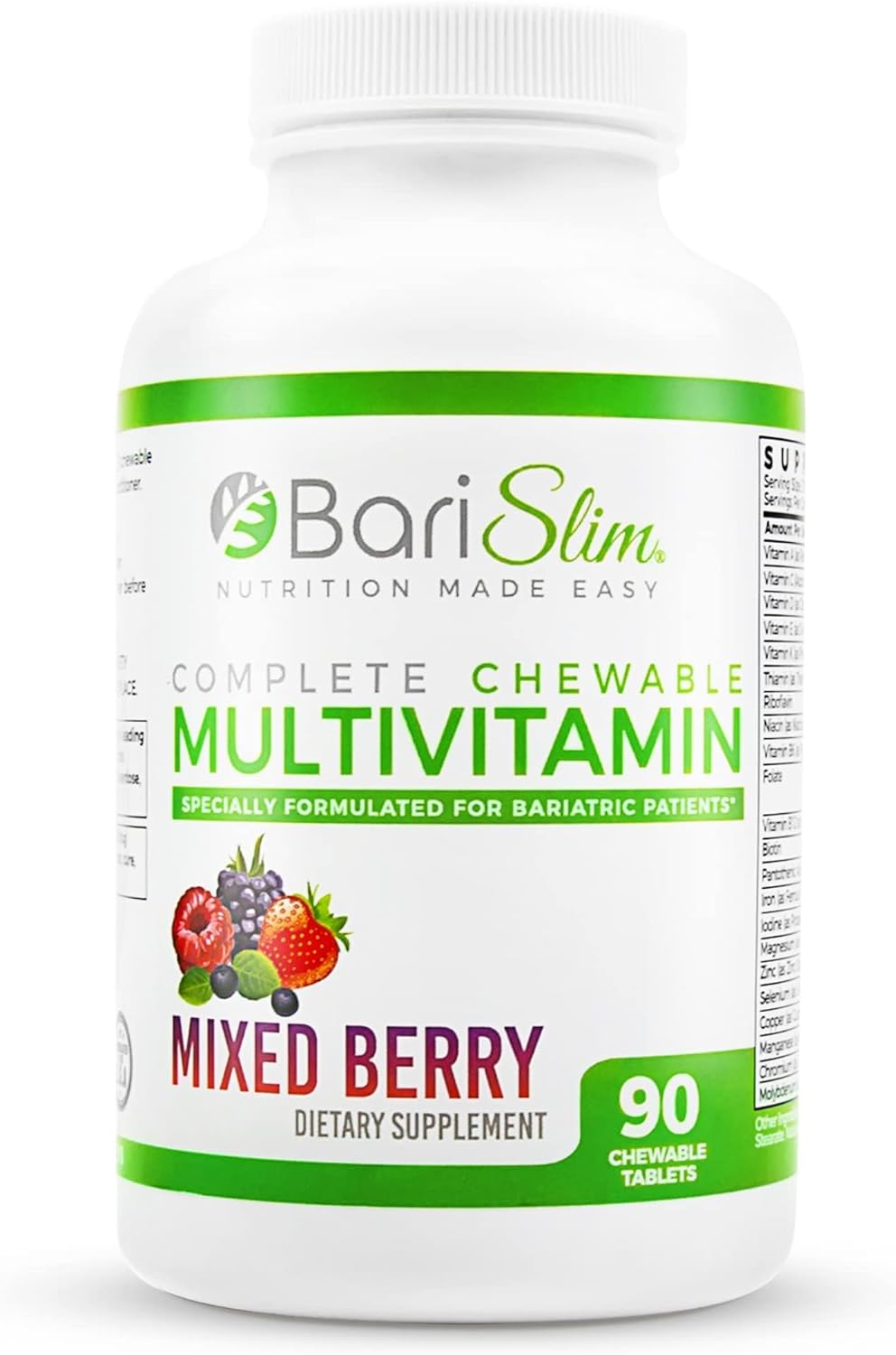 BariSlim Complete Chewable Bariatric Multivitamin Tablets  45 mg Iron 90 Count